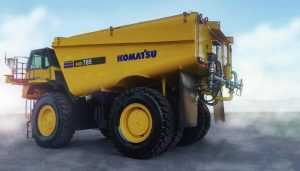 Автономна водовозка Komatsu контролює рух вантажівки та витрата води